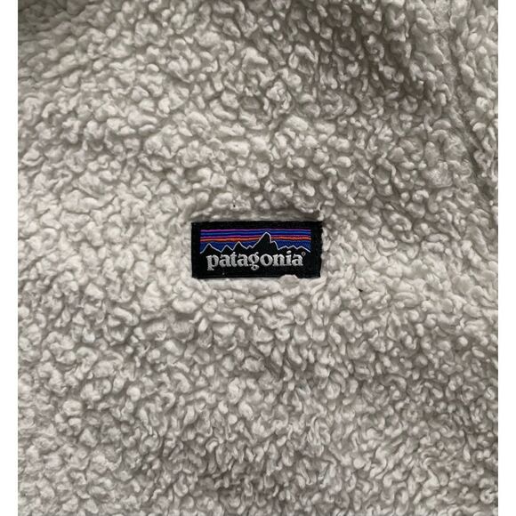 Patagonia Los Gatos white Hooded Fleece Jacket KIDS YOUTH XL - Picture 3 of 8